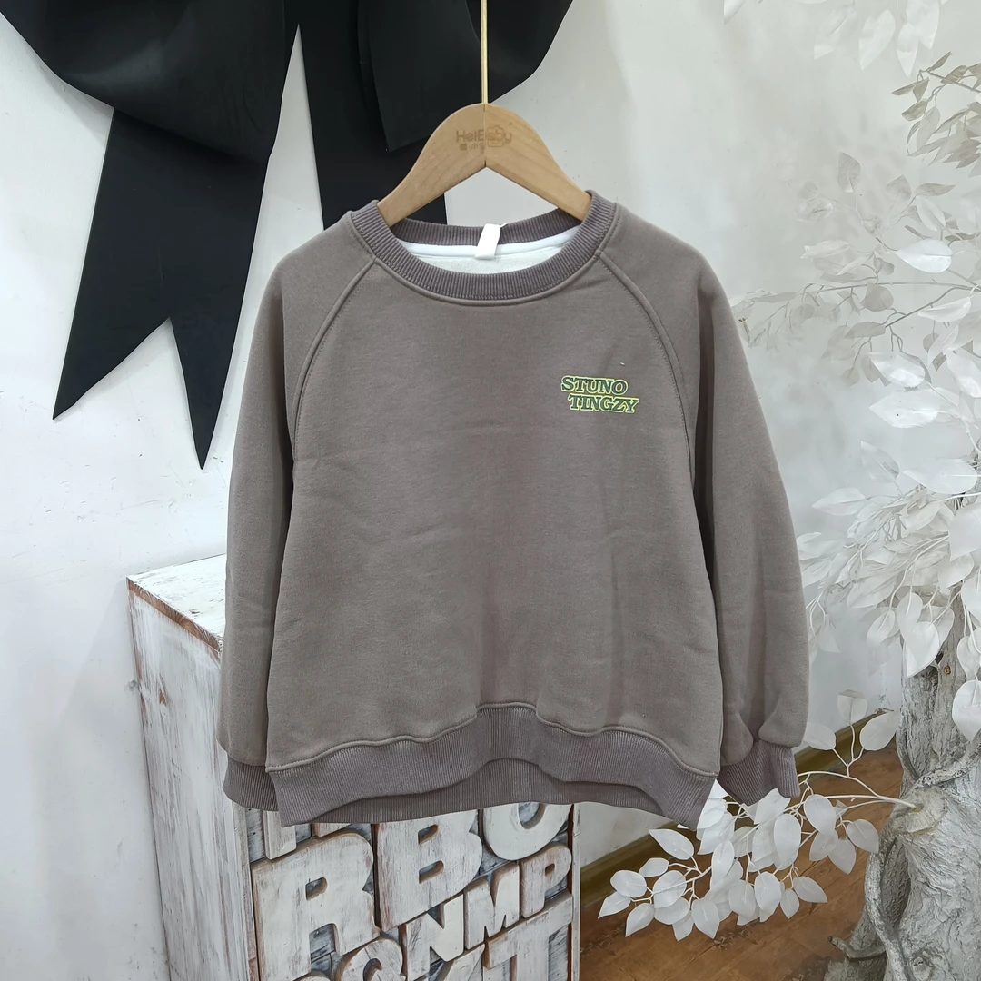 L561灰色一体绒卫衣/恋沐