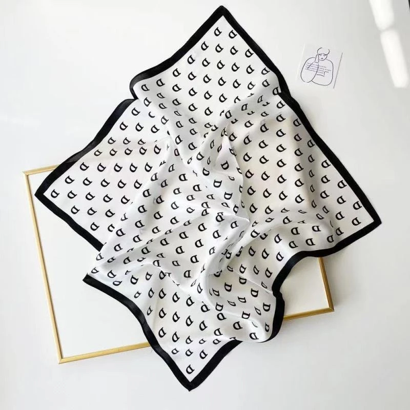 （059）新款高档仿真丝丝巾围巾女披肩小D素雅百搭防晒优雅气质