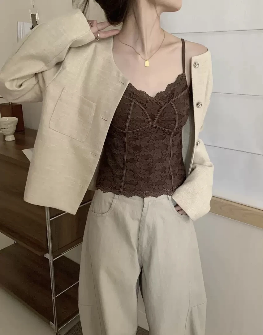 小众修身型背心韩版女性感风蕾丝吊带内搭抹胸秋冬