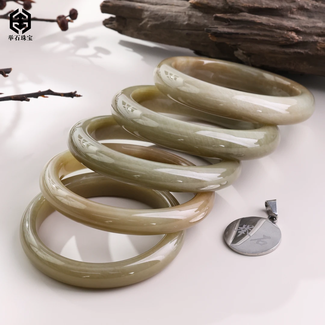 【举石珠宝】T0720-58-105和田玉手镯（一件/多样性/圈口自选）I