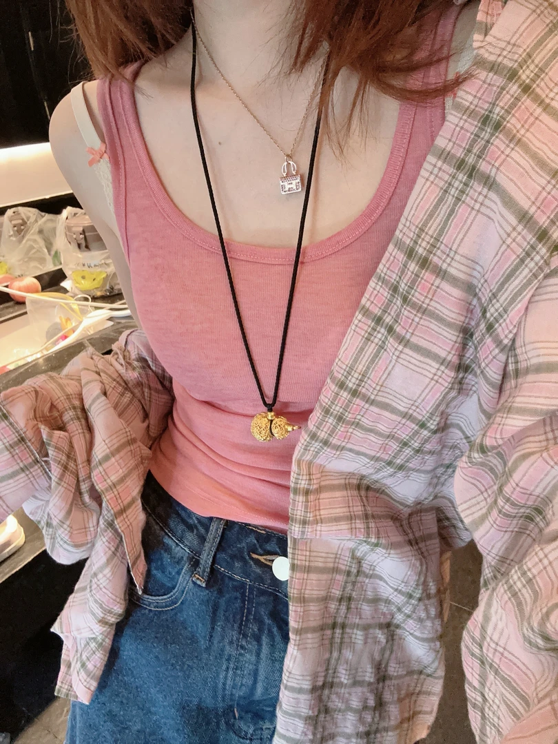 【BORAKOO】纯欲风多巴胺螺纹打底背心