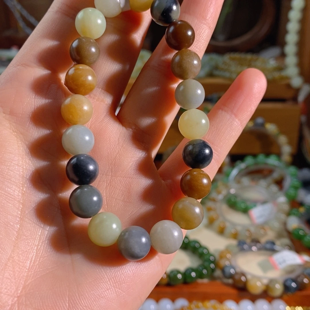 和田玉未镶嵌手链楼兰柔光卡10