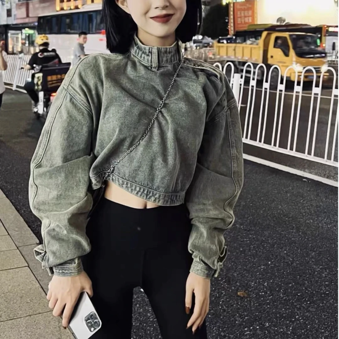 新款女装长袖短款休闲复古百搭ins上衣