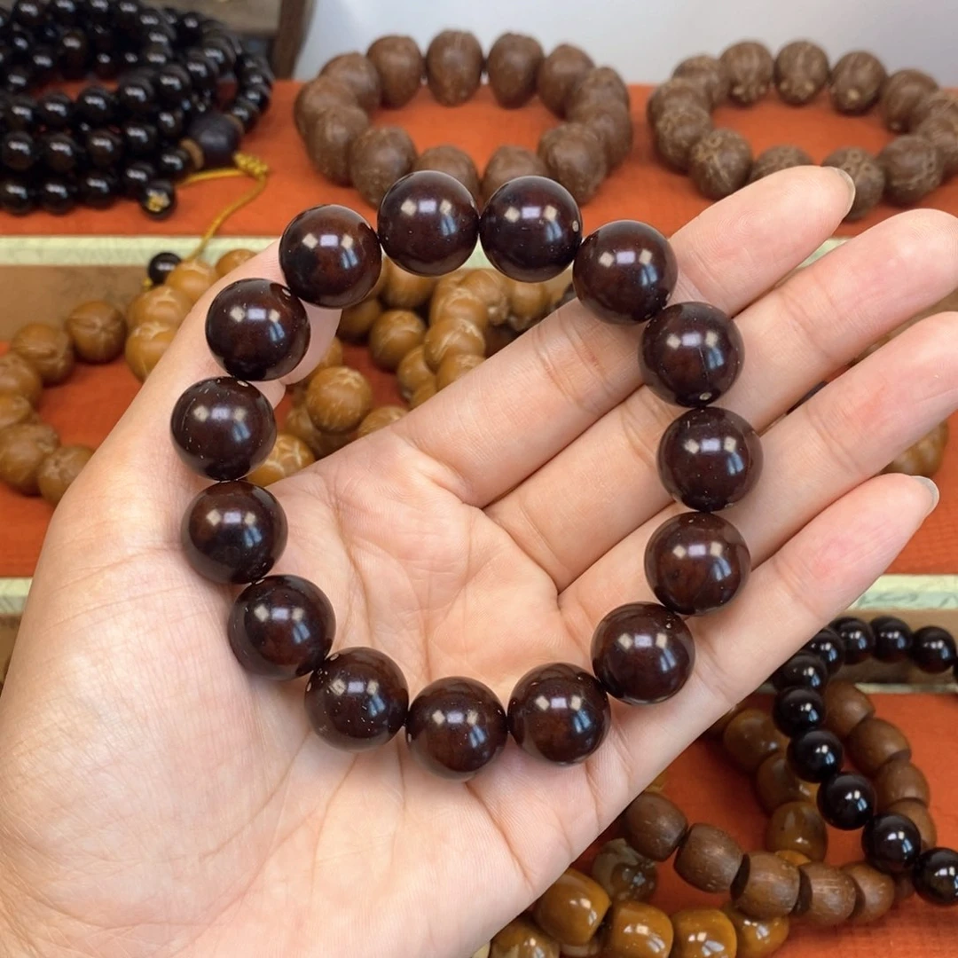 紫金鼠手串15红皮光珠