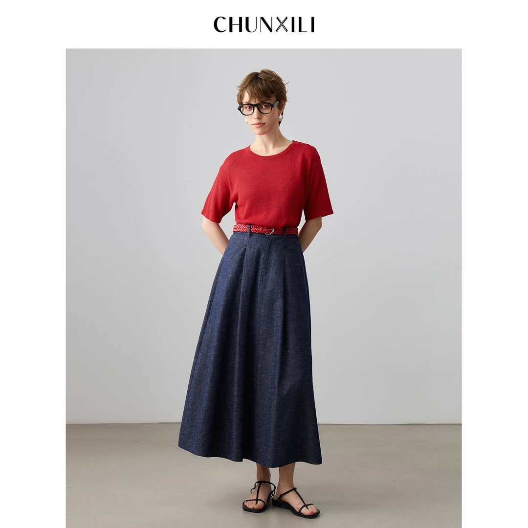 【和纸T】CHUNXILI/春熙里 夏季多色简约宽松针织短袖DC0M51023