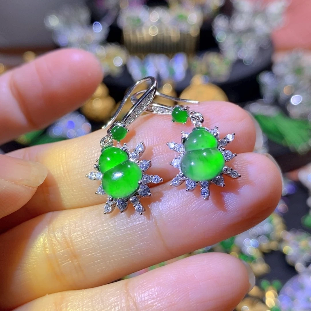 吊坠(不含链)银S925镶嵌翡翠