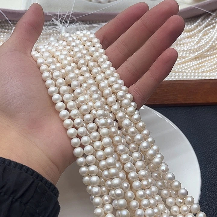 珍珠项链淡水珍珠银S925镶嵌9