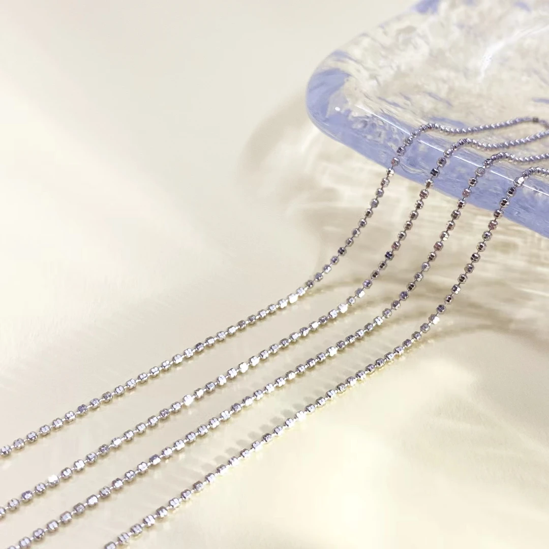 链子925银 【金漾玉润】璀璨双闪珠调节链毛衣链时尚百搭素款万能链