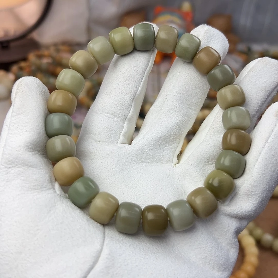 菩提根/象牙果手串13干磨老料稀有色小墩墩929