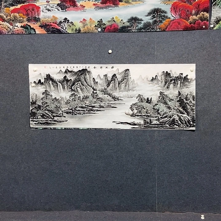 国画小六尺山水一副