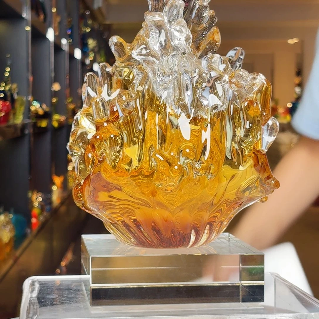 琉璃手工艺品琉璃花的颜色也很好看