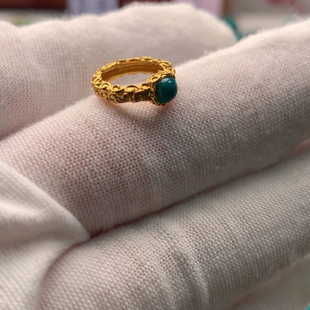 绿松石18K金镶嵌配饰