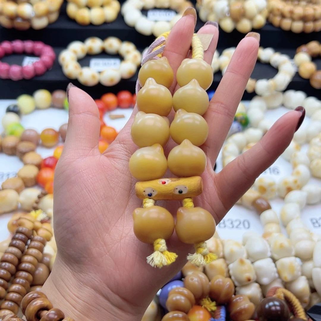 吊坠白玉菩提22卡干车干磨菩提猫猫头