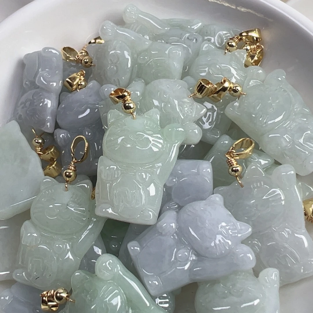 翡翠散珠翡翠猫猫一个可挑