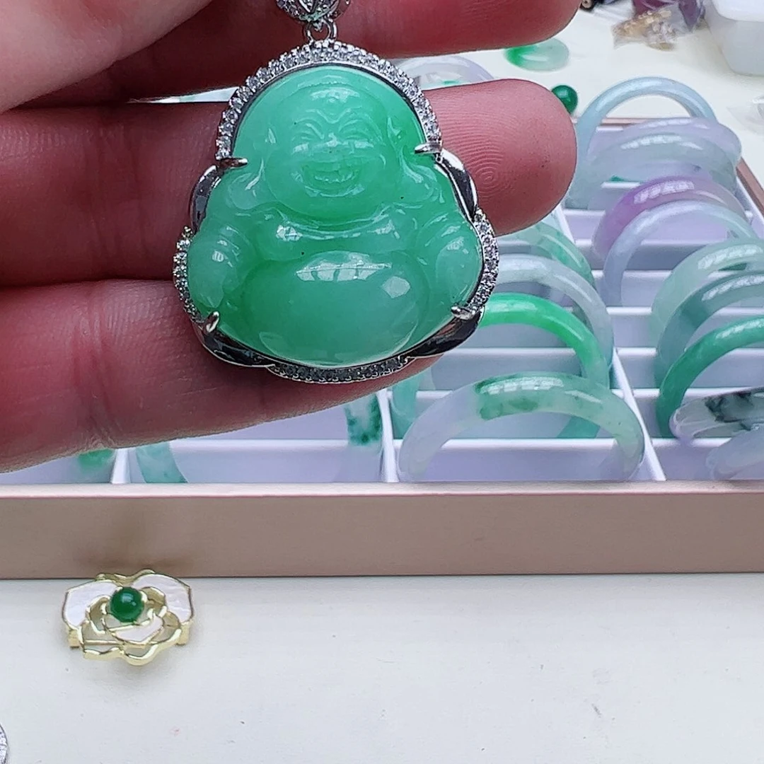 翡翠吊坠(赠链)银S925镶嵌
