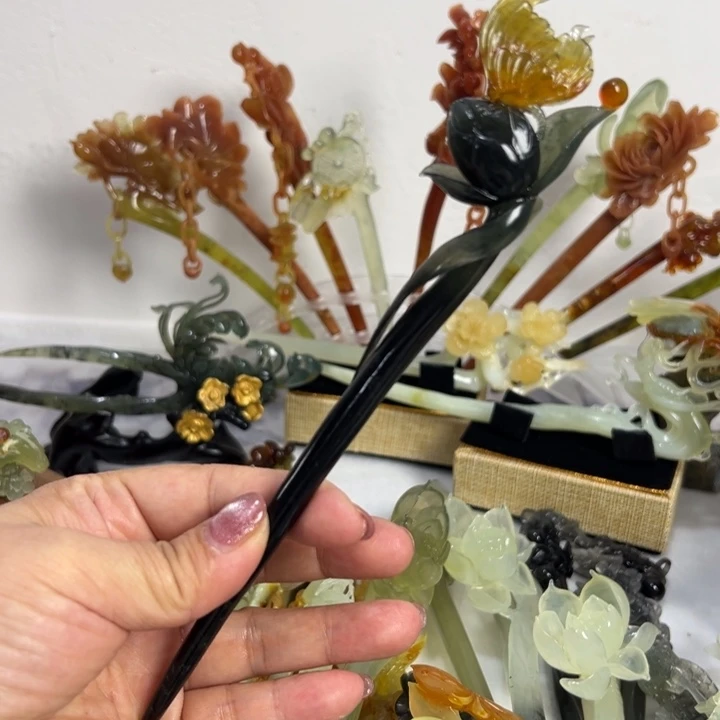 定制蛇纹石玉?*米毛货发饰