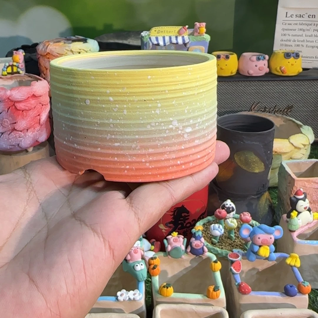 么么茶系列手工花盆