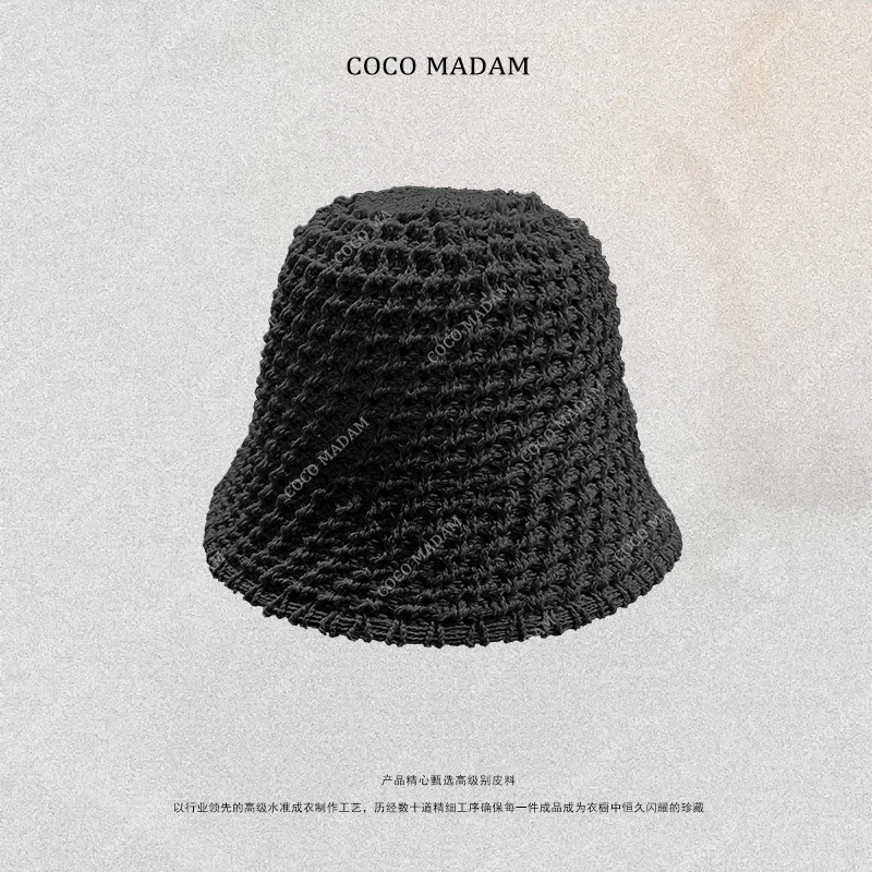 NIUNIU . Mao-098时尚休闲女士黑色编织百搭针织渔夫帽