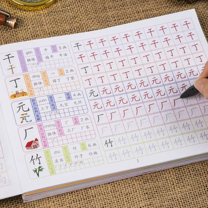幼小衔接学前1300字2-7岁儿童写字本同步描红字帖点阵控笔训练学