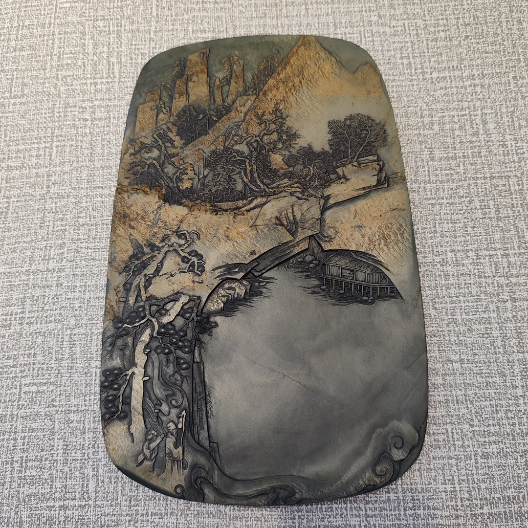 文房四宝/老坑歙砚/眉纹、金皮/藏品、孤品
