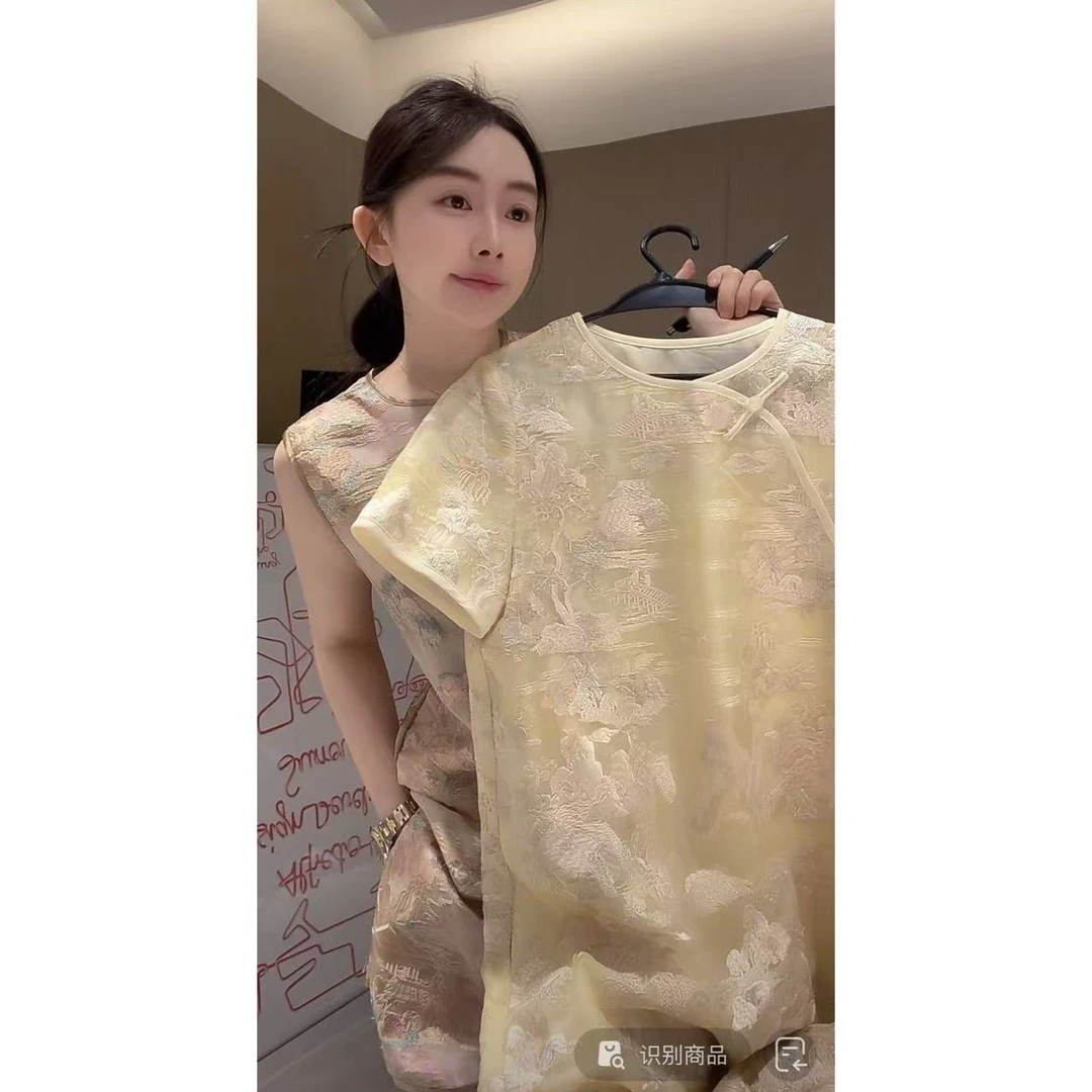 ZHUIMU.【蔷薇少女】新中式夏季高级桑蚕丝刺绣连衣裙ZM8905