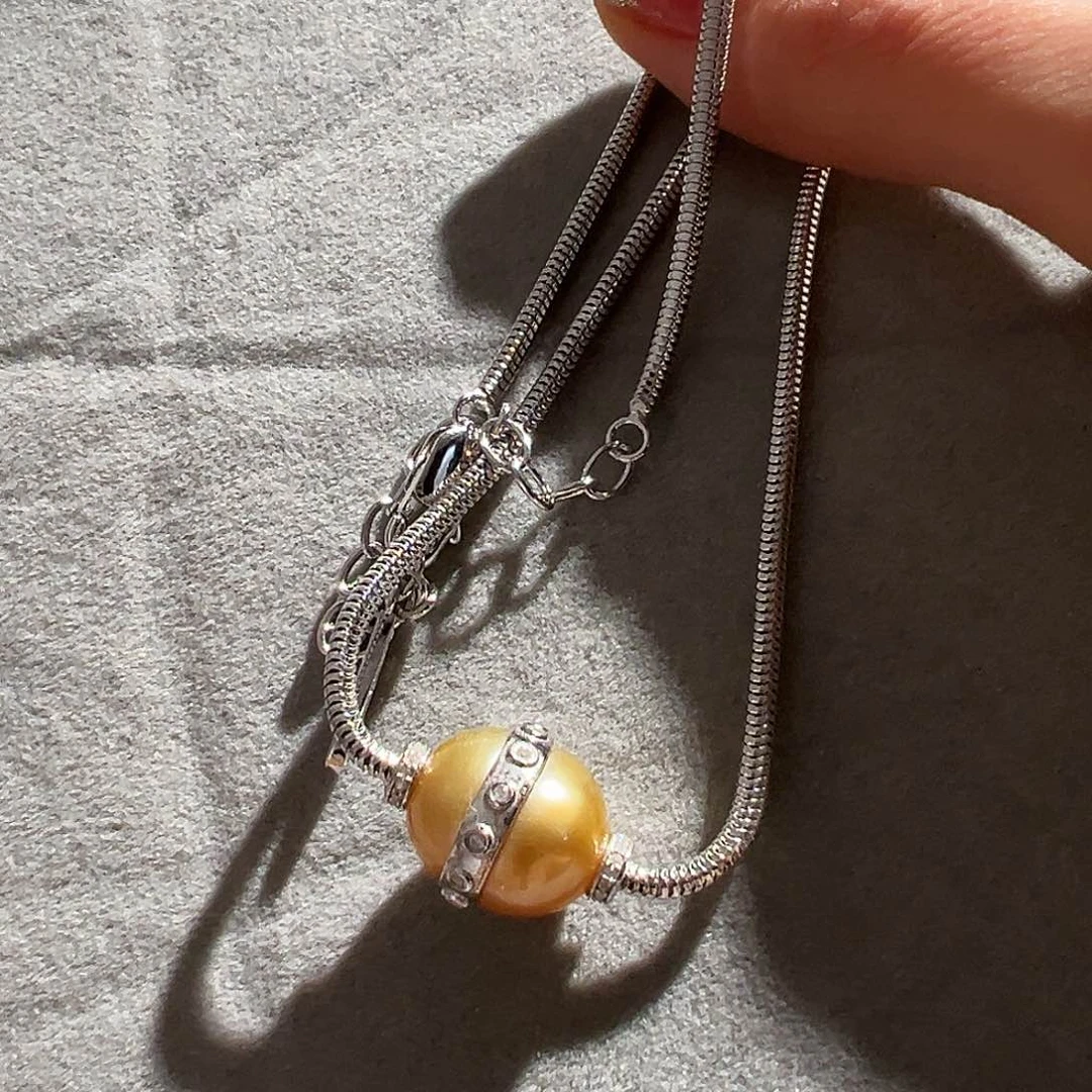 海水珍珠颈饰银S925镶嵌