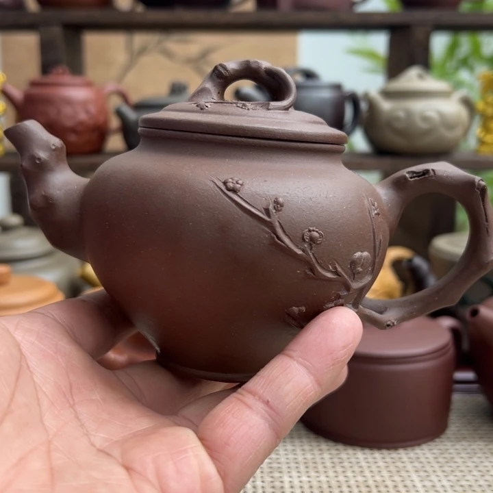 紫砂茶壶宜兴原矿紫砂报春半手、300CC