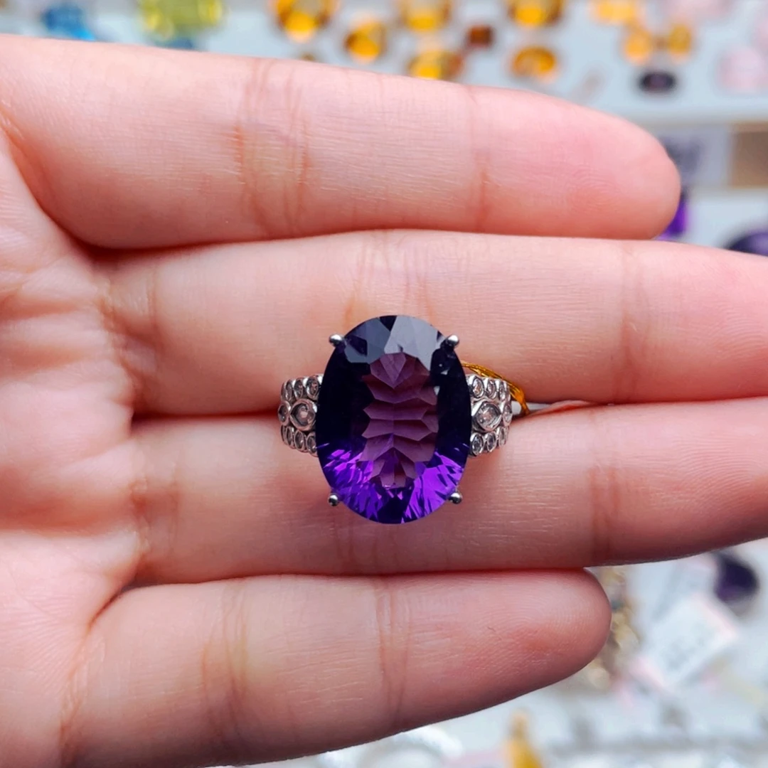 水晶珠宝半成品银S925镶嵌天然保真