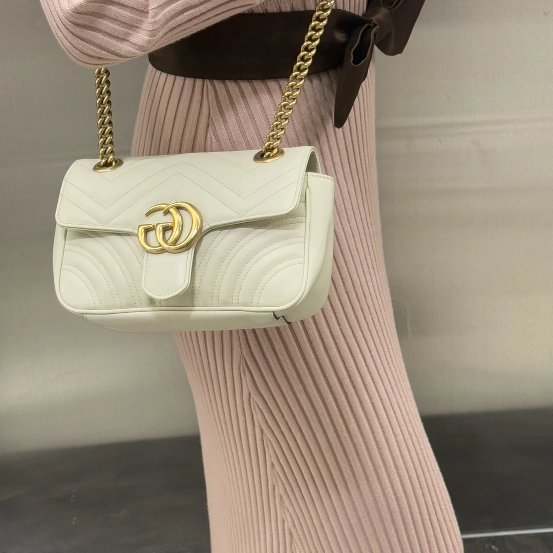 95新 GUCCI/古驰 gucci白金马蒙链条包