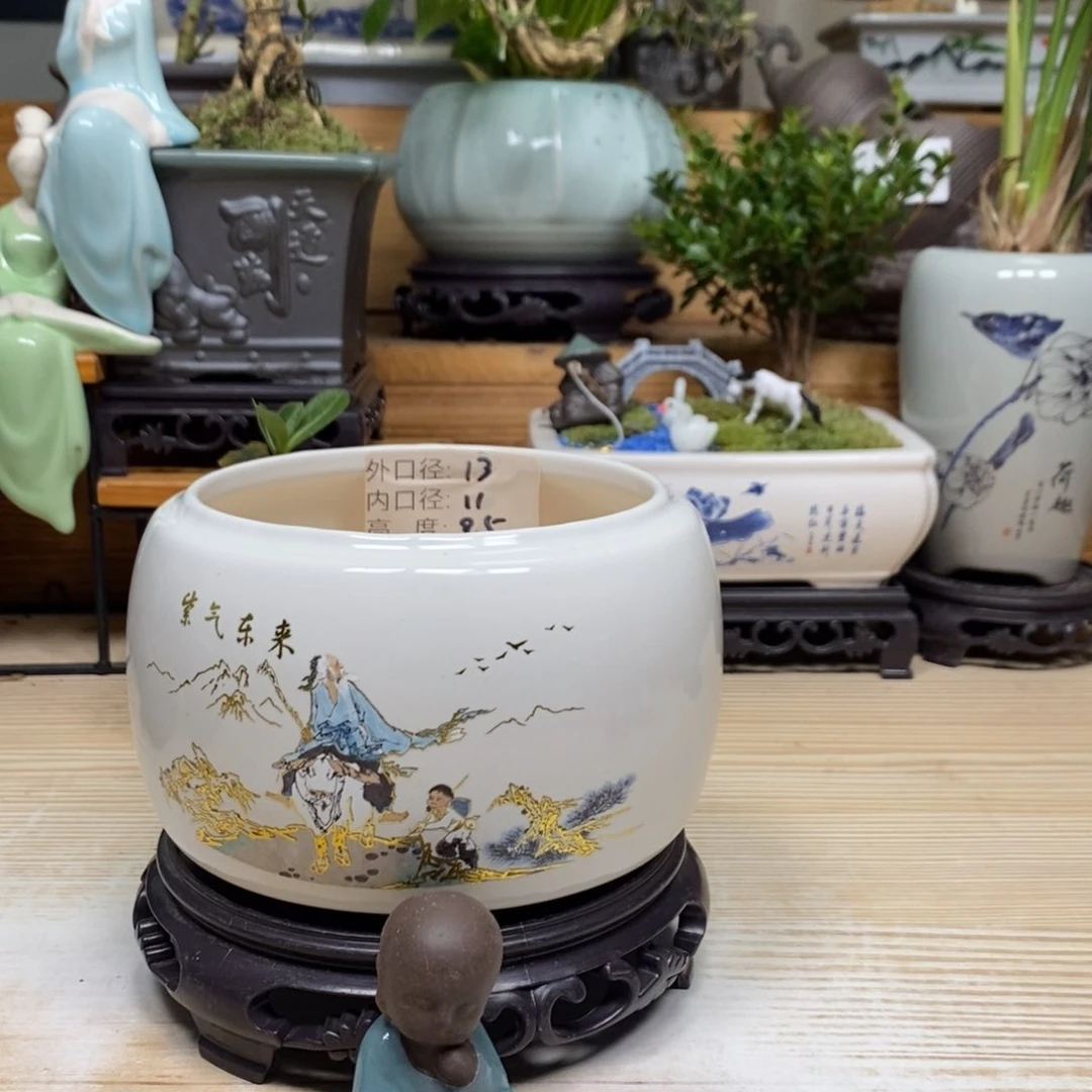 紫砂陶瓷艺术花盆陶瓷
