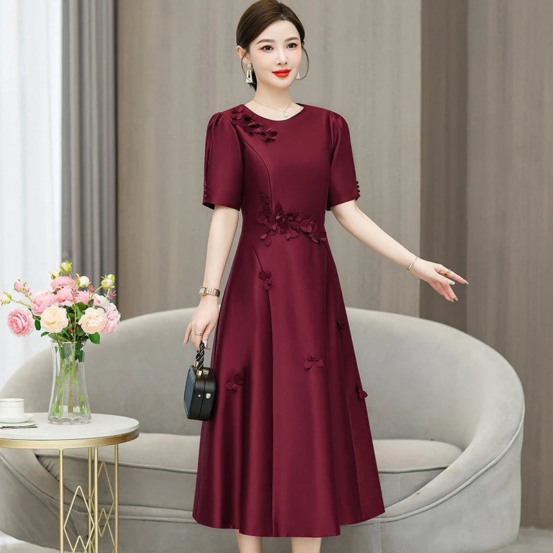 连衣裙旗袍洋气上档次婚礼妈妈婚宴礼服喜婆婆装敬酒气质收腰轻奢