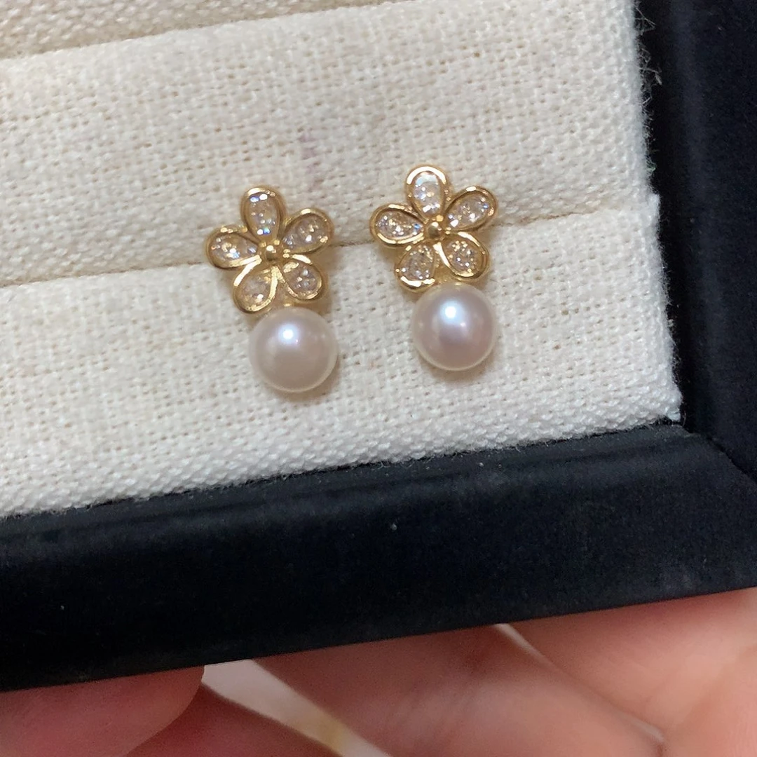 淡水珍珠耳饰合金