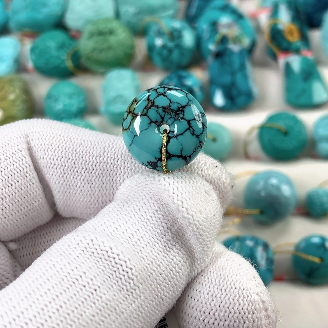 绿松石未镶嵌车挂直径17.2