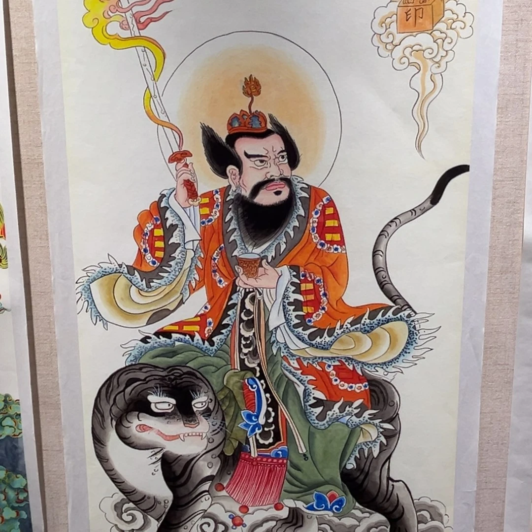 国画秦老师张天师作品