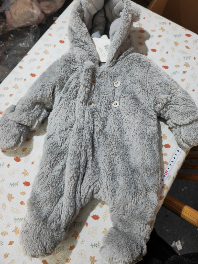 出口欧美品牌外贸婴童童装男女宝秋冬毛绒连体加厚加棉外套外出服