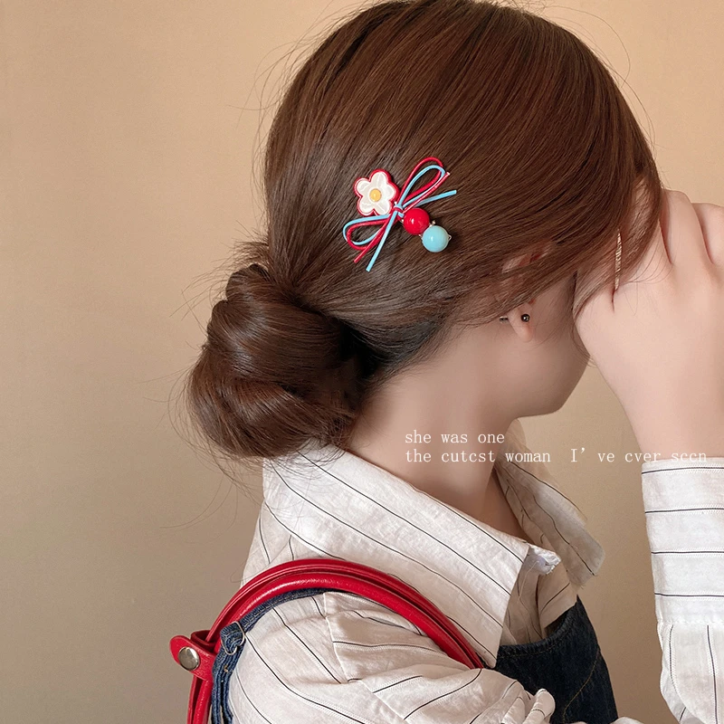 韩国东大门甜美花朵蝴蝶结发夹刘海夹小女孩扎发碎发夹新款发饰