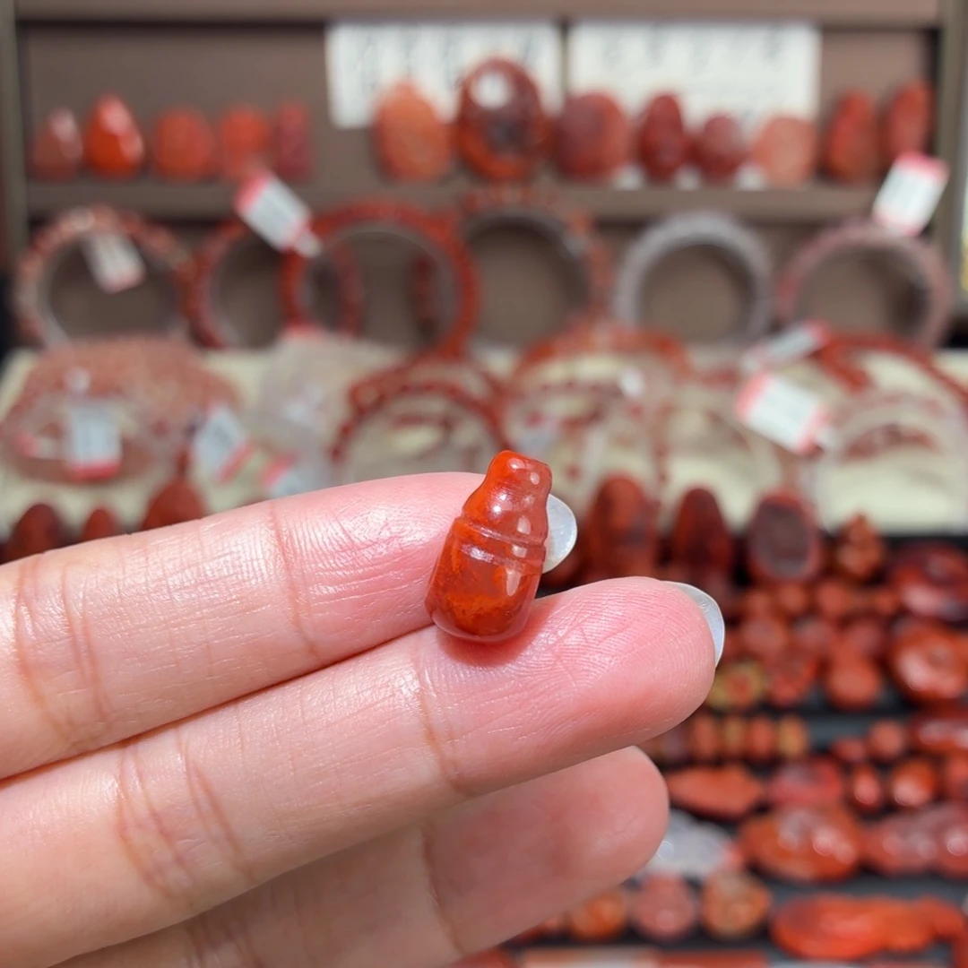 南红玛瑙未镶嵌颈饰火焰纹三通8+