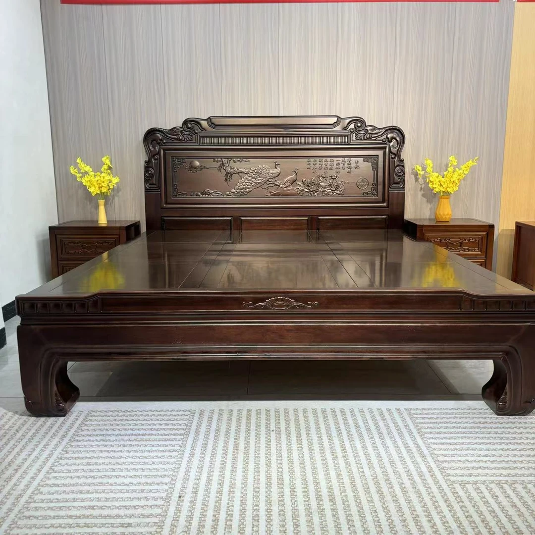 【喜上眉梢】全榫卯结构全实木床明清古典1.8主卧仿古1.5大床雕花床