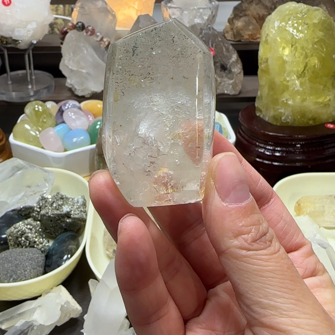 水晶未镶嵌车挂不退换水冲石手握