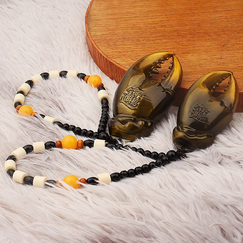 黄铜蟹钳手把件手中有钱创意饰品吊坠挂件手把玩小物件工艺品摆件