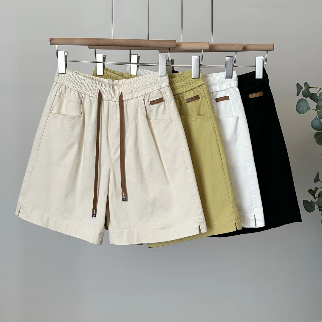 夏季薄款水洗棉五分裤女高腰显瘦宽松大码百搭韩版休闲短裤2025