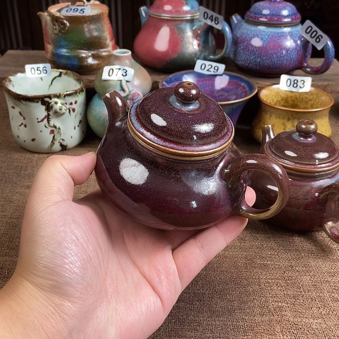 s***g瓷片钧瓷茶壶艺术