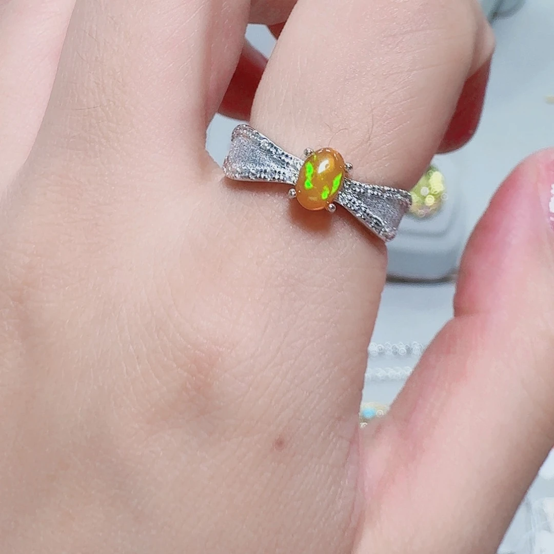 欧泊银S925镶嵌戒指戒指