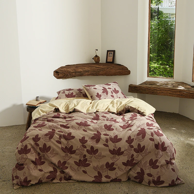 高级感侘寂风A类全棉四件套纯棉新款床单被套复古风4件套床上用品