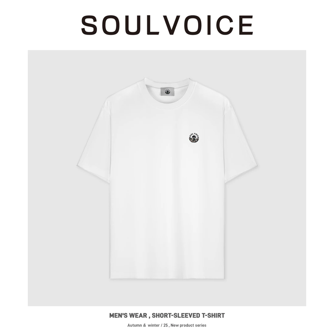 SOUL VOICE情侣宽松匹马棉短袖休闲运动时尚纯色T恤7A抑菌 FST003