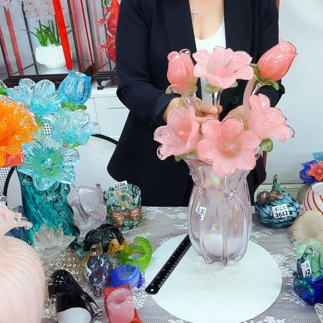 6花1瓶安妮家居琉璃摆件不完美