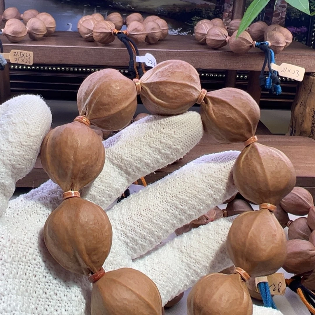 聚***泉手串橄榄核梅林铁核鲨鱼背素串 21×26