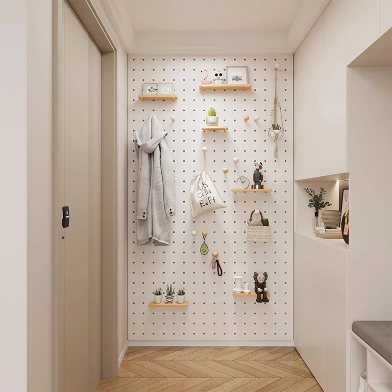 定制实木洞洞板置物架配件挂板入户玄关隔板收纳置物架墙面装饰架