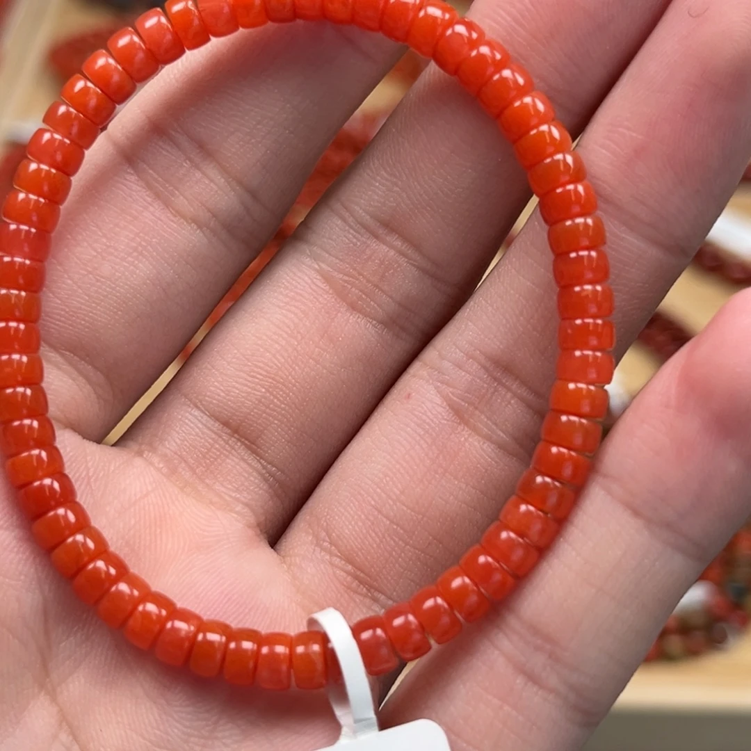 手链未镶嵌南红玛瑙保山冷水河直切药片手串5+