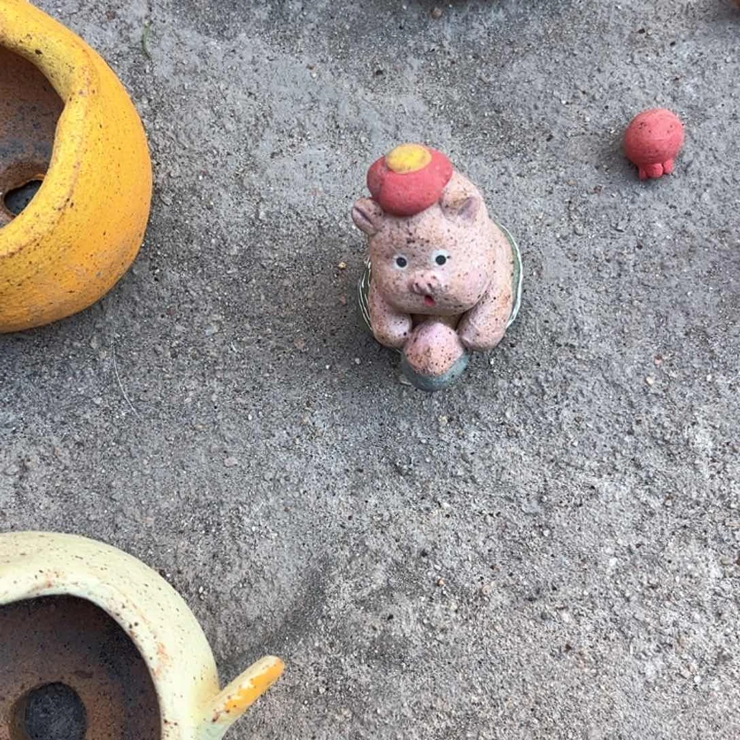 泥塑小***古镇炻陶花盆